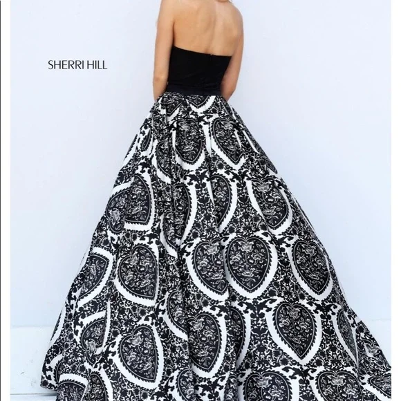 Sherri Hill 50577 Black and white ballgown - Picture 2 of 4